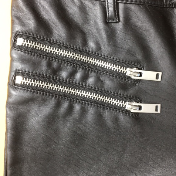 H&M Divided Ankle Moto Faux Leather Skinny Pants - Picture 9 of 12